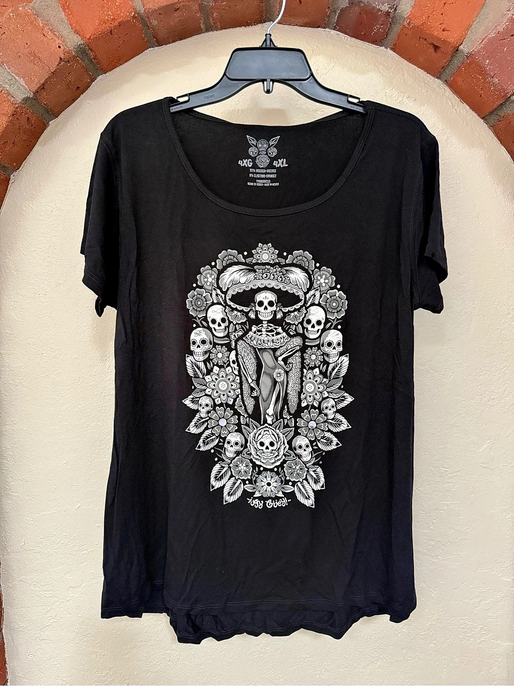 Ay Guey Skull Graphic Short Sleeve Tee Black XL NWT